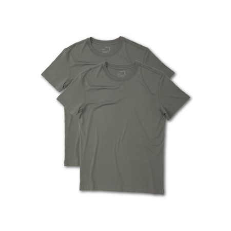 2-Pack Polo Verde Oliva para Hombre Drop the Label Cuello Redondo Manga Corta Algodón Pima talla S