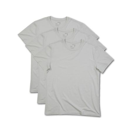3-Pack Polo Gris Claro para Hombre Drop the Label Cuello Redondo Manga Corta Algodón Pima talla M