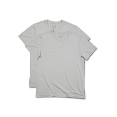 2-Pack Polo Gris Claro para Hombre Drop the Label Cuello Redondo Manga Corta Algodón Pima talla L