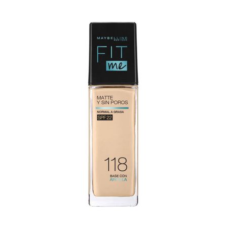 Base Maybelline Fit Me Matte + Poreless 1.00 Fl Oz Tono Light Beige