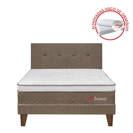 Dormitorio Europeo Boreal Pocket SS Queen + 2 Almohadas + 1 Protector
