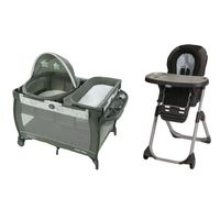 Cuna Pack And Play Graco Travel Dome Oskar + Silla De Comer Duodiner