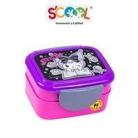 Taper Lonchera Scool Con Cubiertos Kuromi