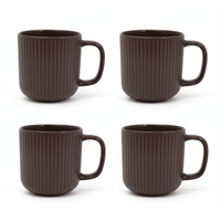 Set X4 Taza Embossed Marrón