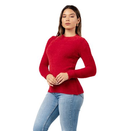 Polera Básico y Suave de Angora Color Vino XS