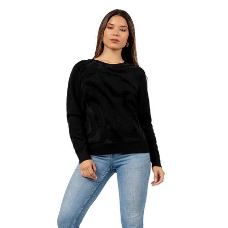 Sueter Polera de Cashemira Color Negro para Mujer M