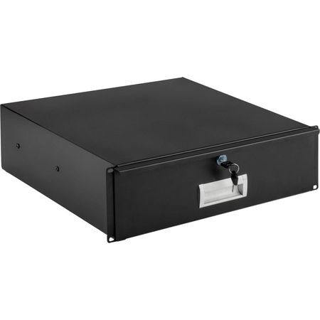 Auray Locking Rack Drawer (3 RU) - Construcción de Acero Resistente, Capacidad de 40 lb, Cajón con C 1261092-REG