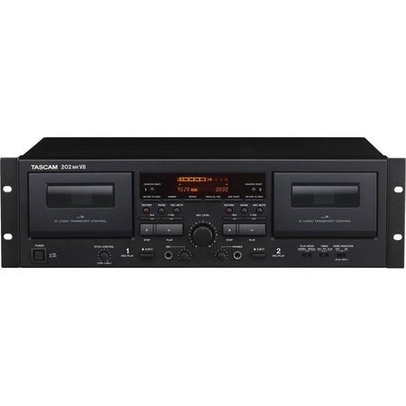 TASCAM 202MKVII Rackmount USB Doble Deck de Casete con Control de Tono y Duplicación a un Toque 1413241-REG