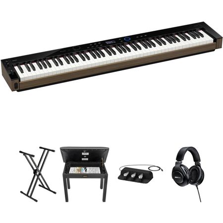Casio Privia PX-S6000 Piano Digital Portátil de 88 Teclas con Soporte X, Banco, Unidad de 3 Pedales 1729918-REG