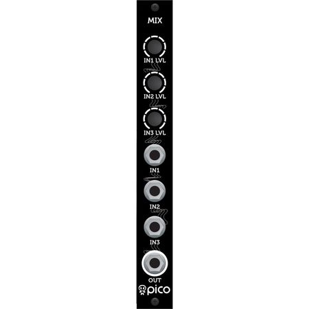 Erica Synths Pico Mixer 3-to-1 Módulo Eurorack (3 HP) - Mezclador de 3 Entradas a 1 Salida, Atenuado 1763656-REG