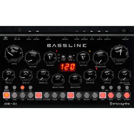 Erica Synths Bassline DB-01: Sintetizador de Escritorio Analógico con Filtro Ácido, Overdrive y Secu 1763643-REG