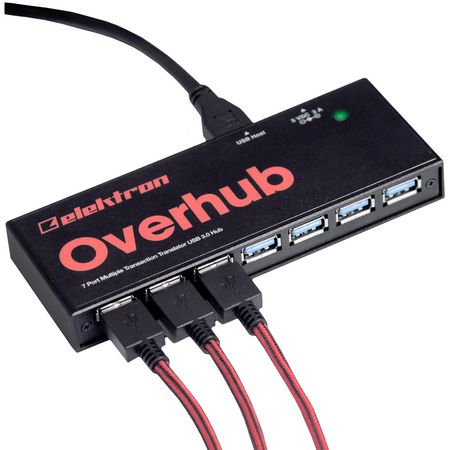 Hub USB 3.1 Gen 1 Elektron Overhub de 7 Puertos para Software Overbridge - Compatible con Todos los 1183485-REG