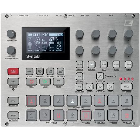 Elektron Syntakt 12-Voces Máquina de Ritmos Digital y Sintetizador Edición 25 Aniversario (Plata) - 1794189-REG