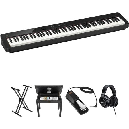 Casio Privia PX-S5000 Piano Digital Portátil de 88 Teclas con Soporte X, Banco, Pedal y Auriculares 1729915-REG