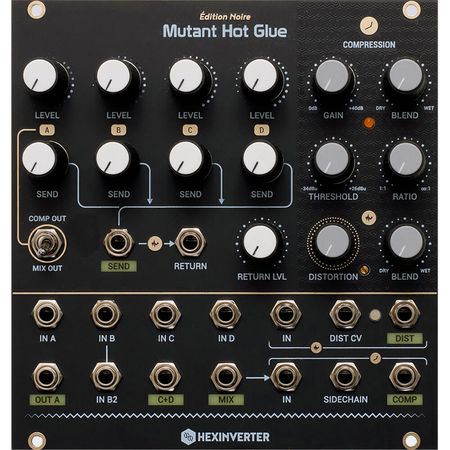 Erica Synths Hexinverter Mutant Hot Glue Mezclador Analógico de Bus con Efectos y Compresor Eurorack 1828199-REG
