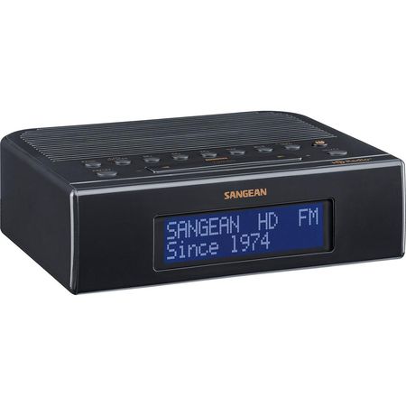 Sangean SG-114 Radio Despertador HD/AM/FM (Gris Oscuro) - Soporte para Información PAD & RBDS, 3 Ala 1622602-REG
