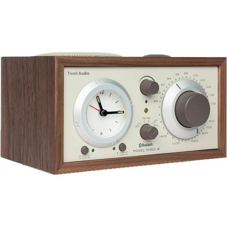 Reloj Radio Bluetooth Tivoli Model Three BT con Carga USB (Nuez y Beige) - Streaming de Música Inalá 1505872-REG