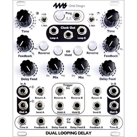 Módulo Eurorack 4ms Dual Looping Delay (Blanco, 20 HP) - Delay, Looping, Eco, Sonido sobre Sonido, T 1774172-REG