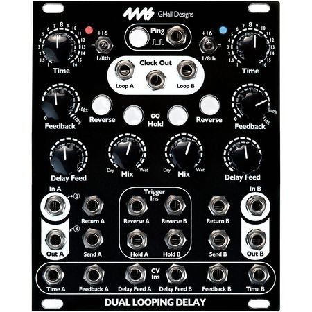 Módulo Eurorack 4ms Dual Looping Delay (Negro, 20 HP) - Delay, Looping, Eco, Sonido sobre Sonido, Ti 1774171-REG