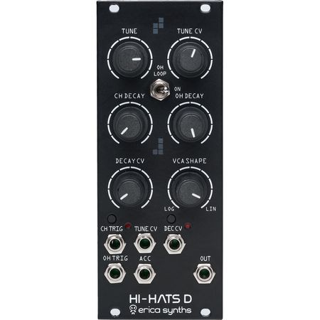 Módulo Eurorack Erica Synths Hi-Hats D (10 HP) - Hi-Hats Digitales Clásicos, DAC de 6-Bit, VCA Analó 1763519-REG