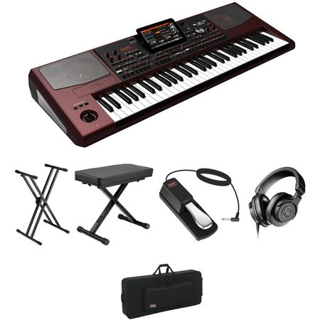 Korg Pa1000 Teclado Arranger Profesional de 61 Teclas con Soporte Doble-X, Banco X, Pedal, Auricular 1772573-REG