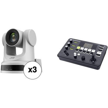 Cámara Remota Hd Ptz Jvc Ky Pz200 con Kit de Zoom Óptico 20X Paquete de 3 Color Blanco 1717421-REG