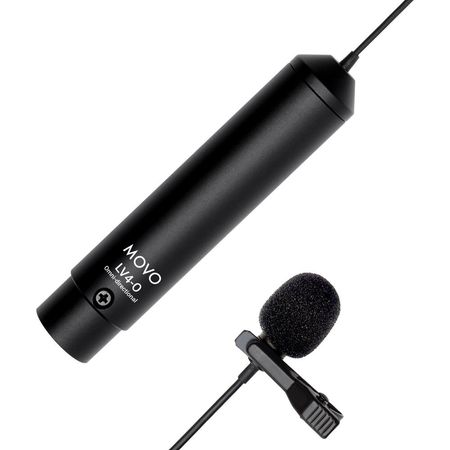 Micrófono Lavalier Omnidireccional Movo Photo LV4-O con Conector XLR - Ideal para Entrevistas, Voice 1623675-REG