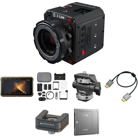 Cámara Z Cam E2 S6 con Atomos Ninja V+ Kit de Alimentación Soporte para Monitor Cable Hdmi Y Zapa 1651178-REG