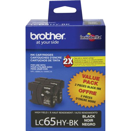 Cartucho de Tinta Negra Brother Lc65Hybk Innobella de Alto Rendimiento Paquete de 2 740721-REG