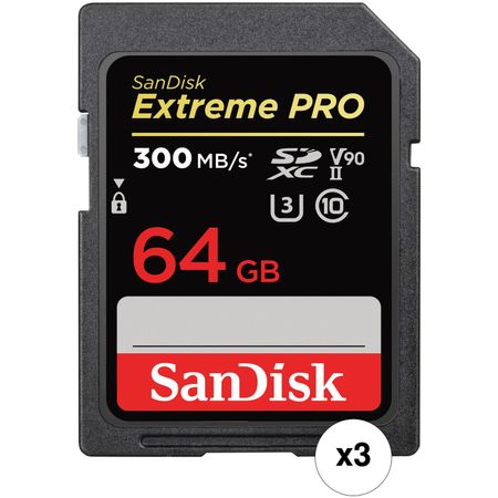 Tarjeta de Memoria Sandisk Extreme Pro Sdxc Uhs Ii de 64Gb Paquete de 3 1672181-REG