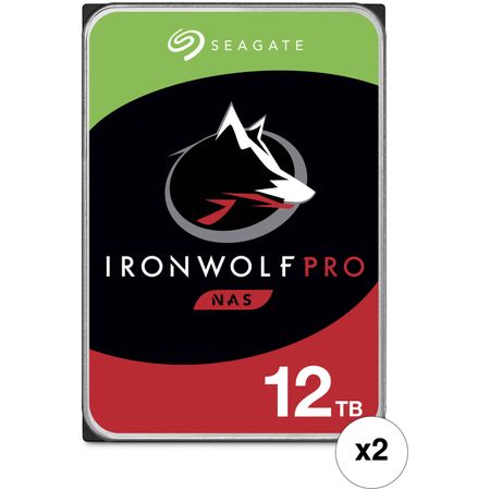 Disco Duro Interno Nas Seagate Ironwolf Pro 12Tb 7200 Rpm Sata Iii 3.5 Cmr Retail 2 Pack 1770068-REG