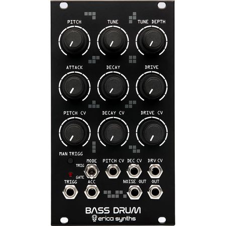 Módulo Eurorack Erica Synths Bass Drum2 (14 HP) - Diseño Analógico Completo, Control CV, Basado en 9 1763986-REG