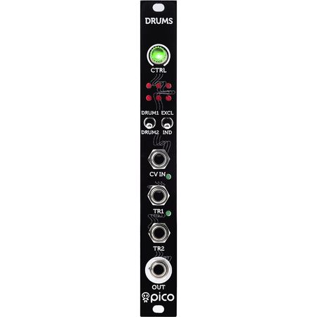 Módulo Eurorack Erica Synths Pico Drums (3 HP) - 2 Sonidos de Batería Independientes, 64 Muestras, C 1763374-REG