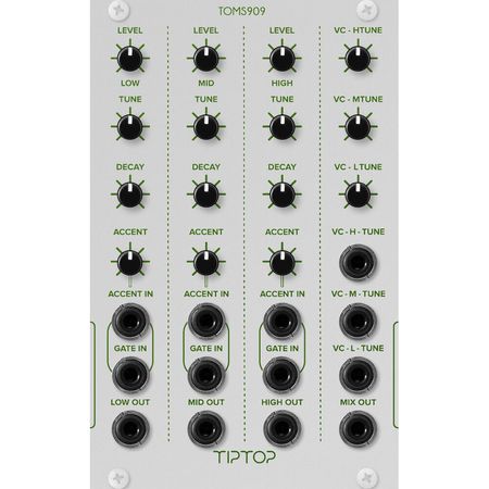 Módulo Eurorack TipTop Audio TOMS909 - Batería Tom con Circuito Analógico TR-808, Sonidos Altos, Med 1786864-REG