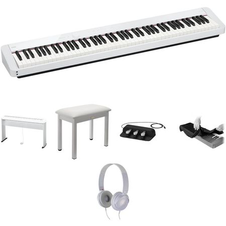 Piano Digital Casio Privia PX-S1100 de 88 Teclas con Soporte, Banco, Auriculares, Pedal Triple (Blan 1662832-REG