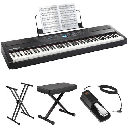 Piano Digital Alesis Recital Pro de 88 Teclas con Teclas de Martillo y Kit Esencial 1415989-REG