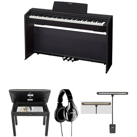 Piano Digital Casio Privia PX-870 de 88 Teclas con Banco, Auriculares y Luz Flexible (Negro) - Inclu 1389989-REG