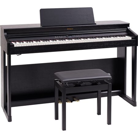 Piano Digital Clásico Roland RP701 de 88 Teclas con Soporte y Banco (Negro) - Diseño Tradicional, Bl 1617190-REG