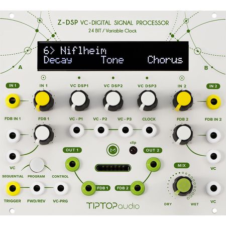 Módulo Eurorack TipTop Audio Z-DSP: Procesador de Señal Digital Controlado por Voltaje con Efectos y 1786883-REG