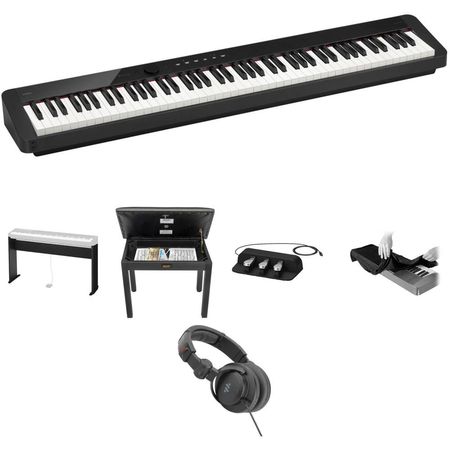 Piano Digital Casio Privia PX-S1100 de 88 Teclas con Soporte, Banco, Auriculares, Pedal Triple (Negr 1662835-REG