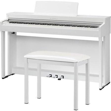 Piano Digital Kawai CN201 con Banco a Juego (Blanco Satinado Premium) - Ideal para Principiantes e I 1762670-REG