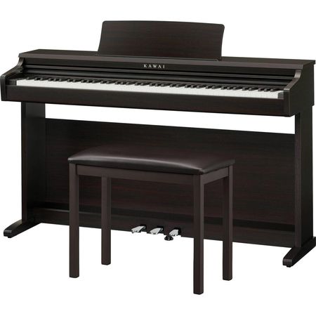 Piano Digital Kawai KDP120 de 88 Teclas con Banco a Juego (Madera Rosa Premium) - Ideal para Princip 1642938-REG
