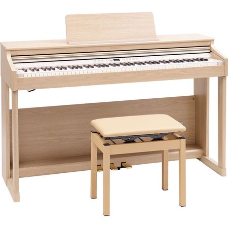 Piano Digital Clásico Roland RP701 de 88 Teclas con Soporte y Banco (Roble Claro) - Diseño Tradicion 1617192-REG