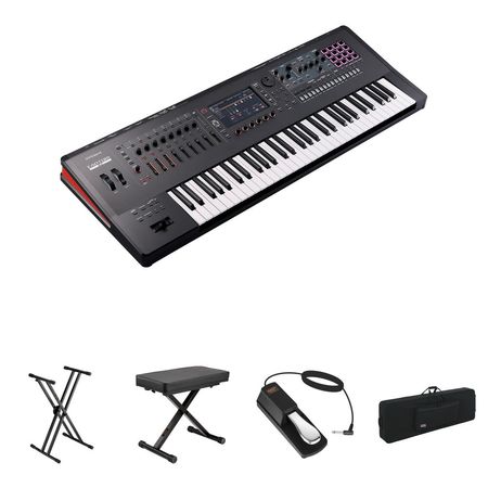 Roland Fantom 6 EX - Teclado Workstation de 61 Teclas con Soporte Doble-X, Banco X, Pedal y Maleta c 1831446-REG