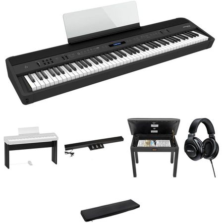 Roland FP-90X Paquete para Hogar/Estudio con Piano Digital, Auriculares, Soporte, Banco, Pedales y F 1647756-REG