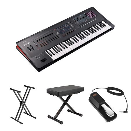 Roland Fantom 6 EX - Teclado Workstation de 61 Teclas con Soporte Doble-X, Banco X, Pedal y Actualiz 1831445-REG