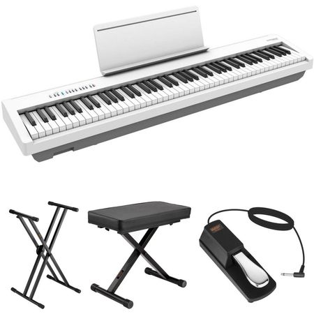 Roland FP-30X Paquete de Valor con Piano Digital, Soporte X, Pedal y Banco X (Blanco) - Compacto, Te 1647750-REG