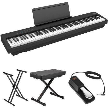 Roland FP-30X Paquete de Valor con Piano Digital, Soporte X, Pedal y Banco X (Negro) - Compacto, Tec 1647749-REG