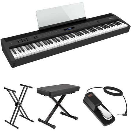Roland FP-60X Paquete de Valor con Piano Digital, Soporte X, Banco X y Pedal (Negro) - Modelo Compac 1647753-REG