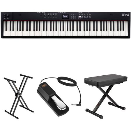 Piano Digital Roland RD-08 Kit con Soporte X, Banco X y Pedal de Sostenido - Ideal para Cantautores 1818856-REG